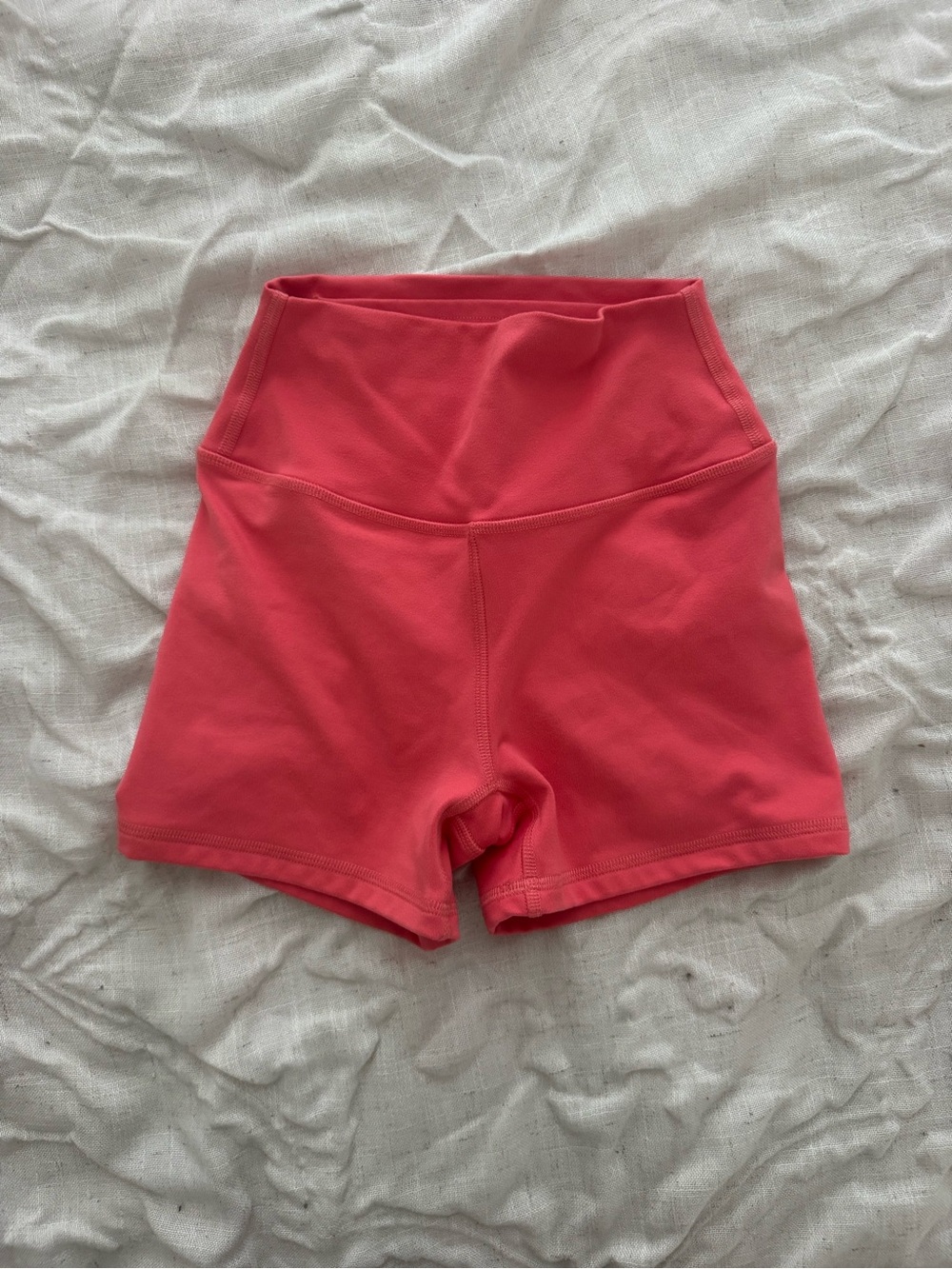 Gilly Hicks Coral-Pink High-Rise Bike Shorts